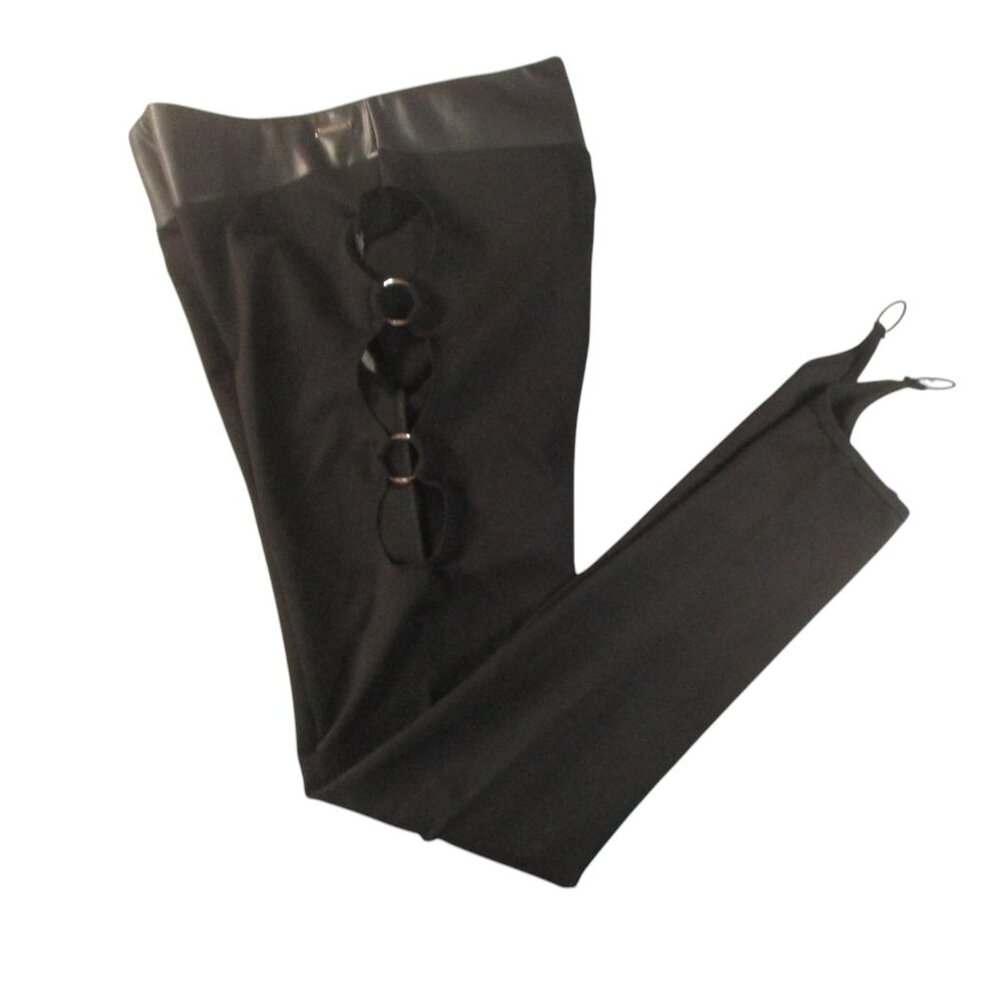 Maniere De Voir Hook And Bar Cut-out Legging Women 12 Black High Waist Viscose‎